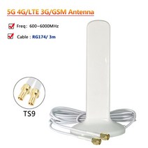 듀얼 케이블 2*2 5G LTE GSM 옴니 공중 고 이득 12dbi 600 ~ 실내 와이파이 라우터 안테나 TS9 남성용, 06 TS9