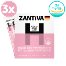 hyaluronicacid 잔티바 프리미엄 히알루론산 콜라겐 2500mg30포 3개