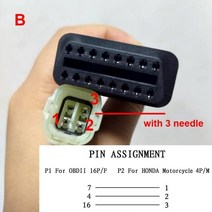 최신 2 유형 OBD 오토바이 케이블 혼다 4 핀 자동차 진단 Motobike 4Pin To 16 어댑터 확장 커넥터