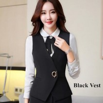 Naviu럭셔리 탑스 출근룩 여성 조끼 작업복 유니폼 슬림 V 넥 메탈 버튼 포멀 오피스 레이디 인터뷰 코트