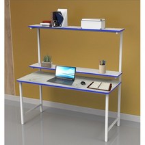 썬라이프 F3입식 1800 2단선반 학생 게이밍 DIY 철제 컴퓨터책상, 1800워시블루