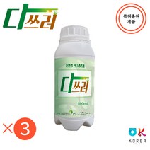 (증정이벤트)친환경 천연 제초제 강력 잡초 제거 특허출원 다쓰러 500mL 3개, 500미리 3개
