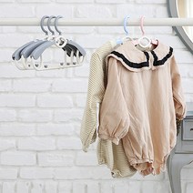 플라팜 늘어나는 아기옷걸이 1+9P 확장형 유아옷걸이, 1set, 확장형 파스텔핑크 -