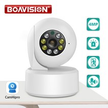 1080P IP카메라 실시간 홈캠BOAVISION-HD 2MP 4MP 와이파이 PTZ 카메라 AI 인간 자동 추적 양방향 오디오, 04 2MP 128GB TF Card_04 영국 플러그