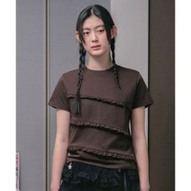 오헤시오 OHESHIO frill t-shirt brown