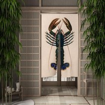 동물 문 커튼 중국어 잉어 호랑이 표범 새 파티션 화면 복도 입구 출입구 일본 방 장식, CTS00353+90x180cm