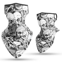 스포츠 해골 얼굴 두건 반 인쇄 마스크 스키 재사용 튜브 스카프 낚시 하이킹 러닝 넥 게이 터 커버 남성 여성, [03] 3