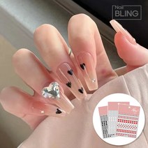 몽글몽글 하트 네일 데코스티커 3종, Aha_012 레드