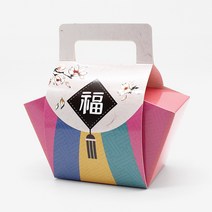 추석송편포장 떡상자 복주머니상자 송편포장용기 선물상자, 2개, 색동복주머니상자 소(핑크)