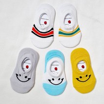 레인보우 유아아동양말 p갑종파스텔덧신 5족세트 남아여아 페이크 도레미