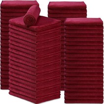 Newwiee 72팩 표백제 방지 타월 벌크 살롱 헤어 극세사 타월 45.7 x 76.2cm(18 x 30인치) 드라이 보풀 없는 헤어 드라이어 살롱 타월 핸드 타월 헤어 체육관, Red