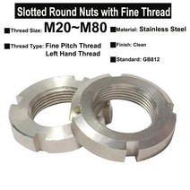 윙너트 스테인레스 스틸 홈이있는 둥근 왼나사 가있는 잠금, 3pcs m33xp1.5