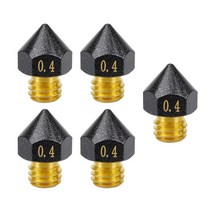 5x 프린터 노즐 압출기 노즐 황동 프린트 헤드 1.75mm/0.4mm 3D 프린터 액세서리용, 0.4mm, 검정과 금색, 놋쇠