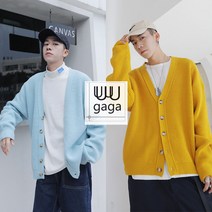 유유가가 남자 심플 캐주얼 가디건 풀컬러