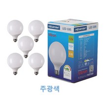비츠온 메가맨 볼 G95 LED 전구 12W, 주광색, 5개