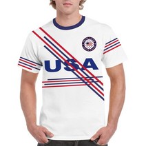 Team USA 미국 남성용 셔츠 저지 스포츠 농구 축구 축구 서포터 팬 선물 사이즈 - M