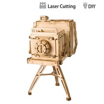 3D 입체퍼즐 puzzle 나무 조립 만들기 카메라 퍼즐 게임 나무 모델 빌딩 키트, 빈티지 카메라