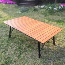 1200캠핑 롤테이블 수납부피개선 업그레이드형 우드무늬 알루미늄롤테이블 특대형, 우드감성