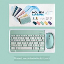 블루투스 키보드 IPad 키보드 및 마우스 콤보 무선 블루투스 Teclado For Xiaomi Samsung Huawei Tablet Android IOS Windows, 05 White pink