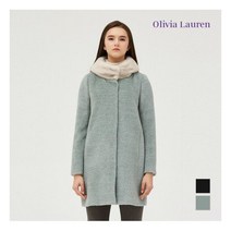 올리비아로렌 _밍크후드 니트패치 알파카코트_VOPEAUWB221 402279