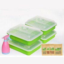 이우미 콩나물 새싹보리 재배기 1세트 4개 새싹씨앗 키우기 실내텃밭화분 LM1251 Type-H 보습 배양판