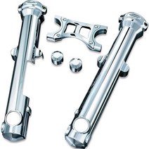 Kuryakyn 7202 오토바이 액센트 액세서리: 포크 스킨 키트 2004-17 할리 데이비슨 스포츠스터 오토바이용 싱글 디스크 프론트 엔드 크롬, Chrome