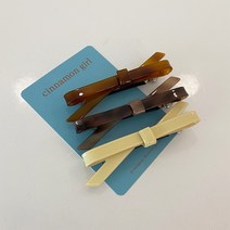 시나몬걸 아크릴 리본 자동핀 3color 앞머리 헤어핀