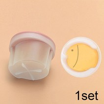 수란틀 수란메이커 수란만들기 실용적인 귀여운 계란 보일러 플라스틱 밀렵꾼 세트 주방 밥솥 도구 몰드 뚜껑 포함 팬케이크 메이커 12 개, Light powder  D