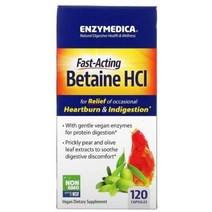엔자이메디카 베타인 HCL 글루텐 프리 캡슐, 120개입, 3개