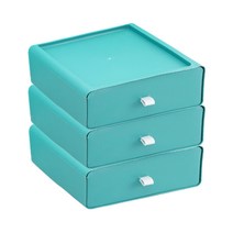 라라하우스 서랍형 탁상 데스크 수납 정리함 정리박스 3단, 그린+그린+그린