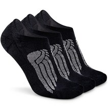 Busy Socks 노 쇼 메리노 울 운동용 러닝 양말 남성 여성 로우 컷 얇고 부드러운 스포츠 미끄럼 방지 그립 포함 화이트 3쌍 5539062682, Small-Medium