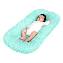 유아 이동식 수면 둥지 침대 휴대용 아기 보육 코튼 크래들 매트리스 요람 범퍼, CHINA, Mint Green