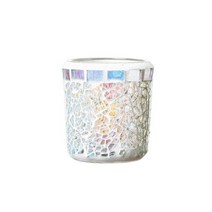 웨딩포 보티브 캔들홀더 모자이크 유리 화이트펄 Votive candle holder