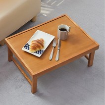 우디홈 미니 베드 트레이 캠핑 피크닉 좌식 접이식 테이블, 베드테이블 대형_브라운, 가방 미포함