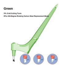DIY 아트 공예 절단 도구 360 도 회전 탄소강 블레이드 종이 커터 3 교체 창 만들기, green Set, green Set