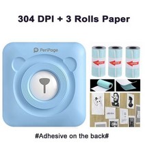 PeriPage 휴대용 미니 블루투스 포토 프린터 포켓 열전사 인쇄 USB 연결 사진 선물 304 DPI, 304 BL 3 Sticker_CHINA