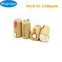 전기 자전거 배터리 10 개/몫 실제 용량 1500mAh 1.2V SC 충전식 배터리 Sub C NI-CD 셀 전기 드릴 스크루, 한개옵션0