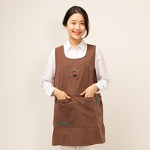 이솔홈 플레이캣 지퍼 원피스 앞치마, 브라운