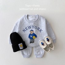 배냇저고리 신생아옷 아기 소년 옷 세트 편지 베어 소녀 긴 소매 캐주얼 스웨터 바지 2pcs 스포츠 정장