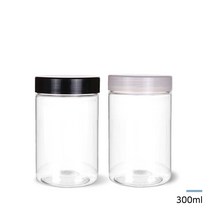 페트용기 팜스원형 300ml 다용도 플라스틱 팜스용기, 1개, 300ml 블랙캡 (1개)