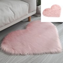 하트 장모 러그 70X90CM 핑크 정사각러그 아이방러그