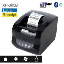 영수증사진기 포토프린터 Xprinter XP-365B POS 열 영수증 라벨 이중 목적 프린터 USB 스티커 슈퍼마켓용, 02 USB Bluetooth_01 EU 플러그