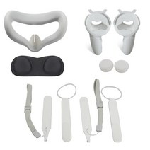 [해외]Oculus Quest 2용 VR 액세서리 보호 커버 Oculus Quest 2용 너클 스트랩 핸들 그립이 있는 VR 터치 컨트롤러 케이스, 협동사, 하얀
