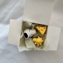 스누피세트 석고방향제 +리필용액 5ml + 선물포장, 화이트머스크, 왕스누피, 자석