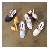 여성 이쁜 베이직 금색띠굽 칼라샌들 슬리퍼 5CM굽