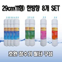 현대 위가드 PTS-2100UDL 프리미엄 정수기필터 11인치 한방향 8개 1년치세트N 실속형 (B타입), B타입 (11인치 한방향 29CM)