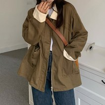 [랜덤플레이] 여자 야상 싱글 버튼 루즈핏 셔츠형 자켓