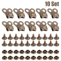 등산화수선 Mayitr 10 Pair Gunmetal Boot Hooks 리벳이있는 레이스 피팅 캠프 하이킹 등산 수리 버클 후크