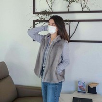 [2u0] 리얼 풀밍크 후드 퍼베스트