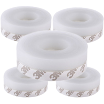 jandaery 5m 25mm 5개 투명 바람막이 테이프 찬바람 더운바람 우풍 실리콘 문풍지 현관문 유리문 방문 문틈막이, 1팩
